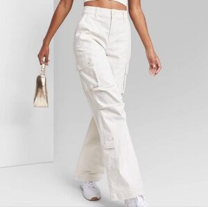 Wild Fable Light Cream Elastic Cargo Pants